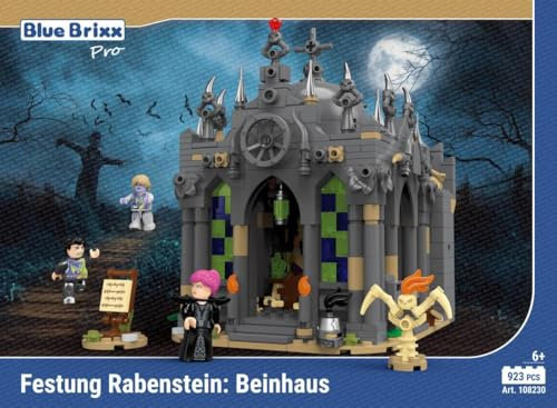 BlueBrixx Pro 108230 – Festung Rabenstein: Beinhaus aus Klemmbausteinen mit 923 Bauelementen. Kompatibel mit Anderen Klemmbausteinen. Lieferung in Originalverpackung.