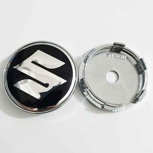 ZHOUFUDA 4 Pièces Enjoliveurs de Roue pour Suzuki 60mm, Enjoliveur de Voiture, Cache Moyeu Centre de Roue, Bouchon de Jante, ABS Accessoires Voiture,A