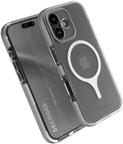 Decoded Schutzhülle für iPhone 17, Transparent, Schutzhülle, 100% Recyceltes Material, Kameraschutz, Anti-Vergilbung, Kompatibel mit MagSafe, 4 Meter DropTec Schutz, Kratzfest, Frosted Weiß
