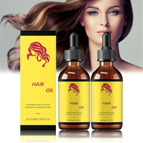 2 Stück Haarpflege Essenzöl, Natürliches Haarwachstumöl, Hair Growth Serum, Beruhigt und Nähre die Kopfhaut, Färbte Verbrühtpflege -Conditioner mit Glatter, Weicher Glanzstruktur