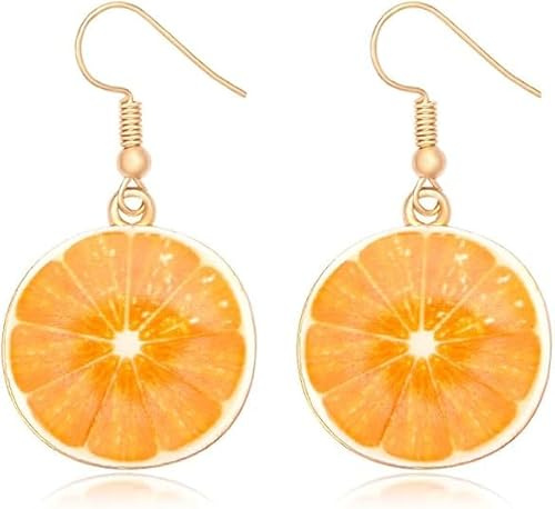 Früchte Tropfen Ohrringe, Orange Ohrringe Damen, Zitrone Ohrstecker, Ohrringes Fasching, Ohrringes Hängend Damen, Obstzubehör für Karneval, Geburtstag, Sommerpartys