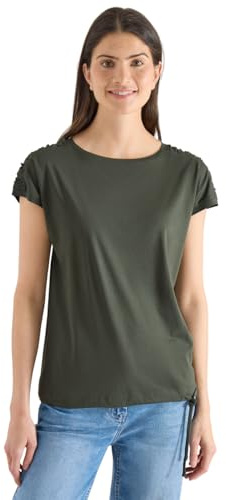 Damen Kurzarm Shirt mit Boatneck und Raffung