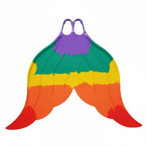 Xgdsnly Monopinna Coda Sirena Allenamento Nuoto Monopinna a Coda di Sirena Propulsione Subacquea Attrezzatura Sportiva , Arcobaleno Arancione , 42-44