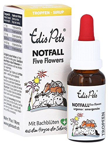 Edis Pets Nr. 39 Notfall (Five Flowers). Bio Bachblüten Tropfen ohne Alkohol 20ml (für Tiere)