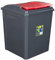 H-Collection 50 Liter Recyclingtonne mit abnehmbaren Deckel 40x40x51cm in Graphit-Rot - Mülleimer Abfalleimer Eimer Papierkorb Abfallsammler Recycling