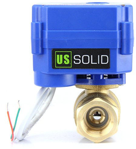 U.S. Solid 1/2 Messing Motorkugelhahn 2 Wege Elektrische Zonenventil, 9-24V AC/DC, 2 Drähte, Automatische Rückkehr NC