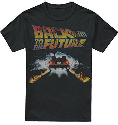 Unknown Men's Delorean T Shirt, Black (Black Blk), S UK