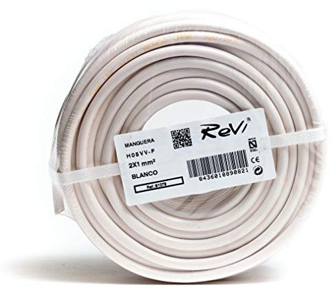Cable H05VV-F Manguera 2x1mm 50m (Blanco)