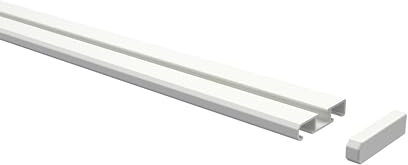 Interdeco Gardinenschienen Weiß 1-/2-läufige Vorhangschienen aus Aluminium, Slimline, 600 cm