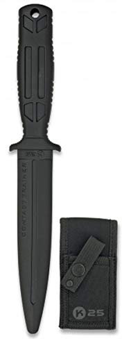 K25 K25-31994 - Cuchillo Entrenamiento Training Negro- Herramienta para Caza, Pesca, Camping, Outdoor, Supervivencia y Bushcraft