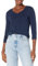 Amazon Essentials Camiseta con Cuello en V y Manga 3/4 de Corte Estándar (Disponible en Tallas Grandes) Mujer, Azul Marino, L