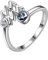 Aurora Tears Wassermann Ring Zodiac verstellbare Ringe 925 Sterling Splitter Mystic Rainbow Topaz Konstellation offener Ring Horoskop Schmuck für Frauen und Mädchen DR0087P