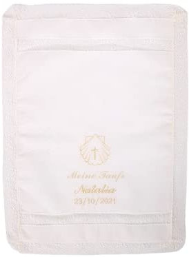 Der Kerzentuch Taufe oder der Tauftuch mit “Meine Taufe” bestickt. (MIT Personalisiert)