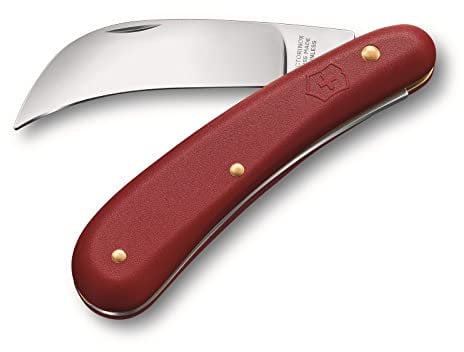 Victorinox, Serpette M, Couteau Universel de Jardin, Multifonction, Léger, Swiss Made, 1 Fonctions, Lame courbée, rouge
