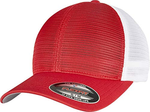Flexfit Unisex 360T-FLEXFIT 360 OMNIMESH Cap 2-Tone Baseballkappe, red/White, S/M