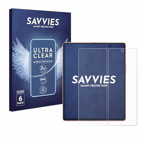 savvies Protection Ecran pour Samsung Galaxy Z Fold 2 5G (Affichage interne) (6 Pièces) - Film Protection Ultra Clair