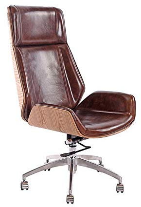 ChengBeautiful Bürostuhl Rotary Lift Executive Office Stuhl Ergonomischer Computer-Schreibtisch-Stuhl Arbeitsstuhl (Farbe : Braun, Size : 114-124x59x75cm)