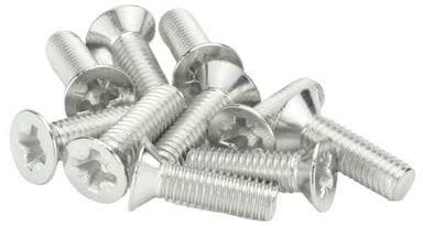 M4 (4mm x 20mm Inc Head) Pozi Countersunk Machine Screws - A2 Grade Stainless Steel (Pack of 20)