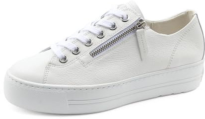 Paul Green Damen Pauls, Frauen Low-Top Sneaker,schnürschuhe,schnürer,Plateausohle,Halbschuhe,straßenschuhe,Strassenschuhe,Weiß (White/Silber),38.5 EU / 5.5 UK