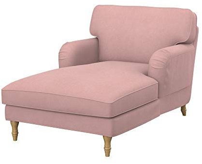 Soferia Kompatible Ersatzbezug fur STOCKSUND fur Recamiere, Stoff Majestic Velvet Blush Pink (FLECKENABWEISEND und WASSERABWEISEND), Rosa