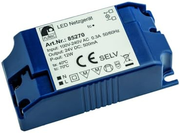 Rutec 85270 LED-Netzgerät 24V 12W IP20 100-240V AC Schraubanschluss