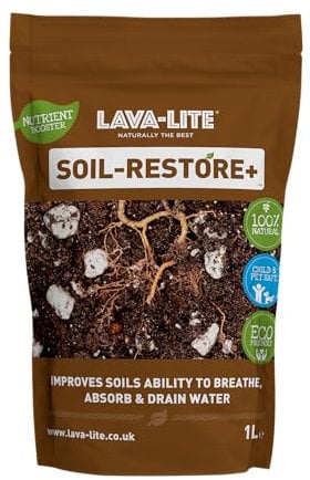 Lava-Lite Soil-Restore+ Soil Improver Natural Organic Perfect for Strong Healthy Garden Encourages Root Growth Experience the Lava-Lite Effect (1 Litres)