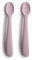Mushie | Lot de 2 Cuillère en silicone sans BPA | Cuillère d'alimentation lavable au lave-vaisselle | Accessoires pour les tout-petits | Soft Lilac