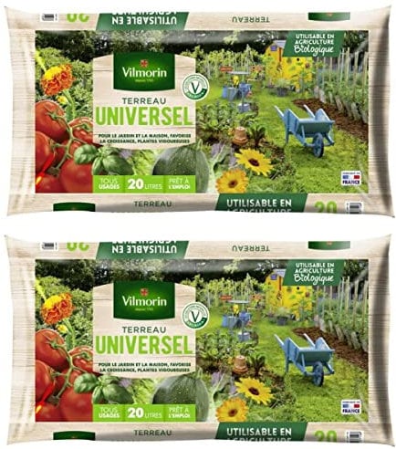 Lot de 2 sacs de Terreau universel 20L soit 40L