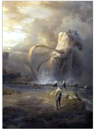 Displate Offiziell Dishonored MetallPoster Magnetische Befestigung Inklusive Lizenziert Bilder Hochwertiges Poster Legends Of Dishonored - Sea Monster 45 cm x 32 cm