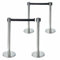Abgrenzungsständer 4x Set Edelstahl Personenleitsystem Absperrpfosten Seil 90 cm Absperrständer Absperrung,mit 4 Riemen