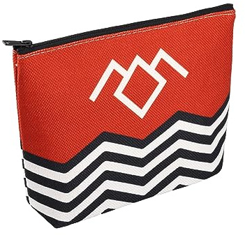 Make-up-Tasche aus Leinen, inspiriert von TV-Show, Rot / Schwarz / Weiß, Twin B&W Bag EU, 9.2 x 6.8 x 2, Kosmetiktasche mit Aufdruck