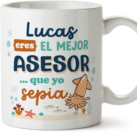 MUGFFINS Tazas Personalizadas para ASESOR hombre - En Español - Mejor que yo Sepia - 11 oz / 330 ml - Regalo Personalizable original y divertido