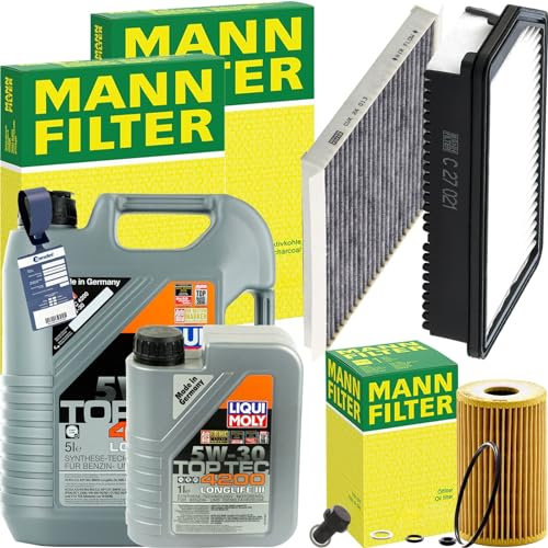 BandelOne enthält Mann Inspektionspaket+Liqui Moly 5W-30 Öl passend für Pro Ceed 1.4-1.6 Crdi