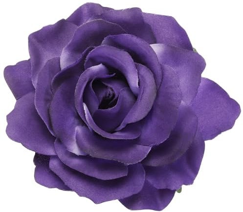 sourcing map 1 Pcs Rose Flower Hair Clips 4 Inch Flower Hair Pins Flower Brooch for Women Hair Accessories Purple