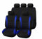 JOEBO Auto SitzbezüGe Komplettset für Tesla Model Y Model y, Stoff Sitzschoner Vorne Hinten Wasserdicht Styling-ZubehöR,A/9pcs Set Blue