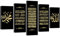 ZXHYWYM Islamische Leinwand Wanddekoration 5 teiliges arabisches Kalligraphie Wandbild Koran Kunstdrucke muslimische Heimdekoration mit Rahmen (D (30x40cmx2 30x60cmx2 30x80cmx1))