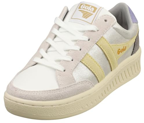 Gola Superslam Blaze Damen-Sneaker, Silber/Zitrone/Lavendel, 38 EU