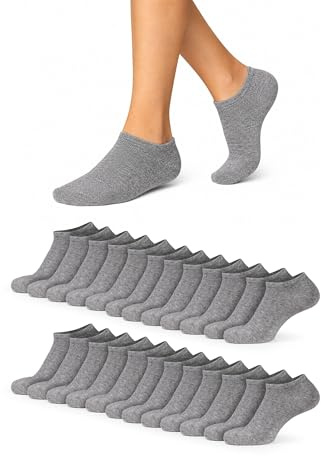 Basic Treasure 12 par sneakerstrumpor av bomull, unisex
