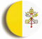 Vatican City Holy See Flag Fridge Magnet (Circular 2inch / 50mm Diameter)