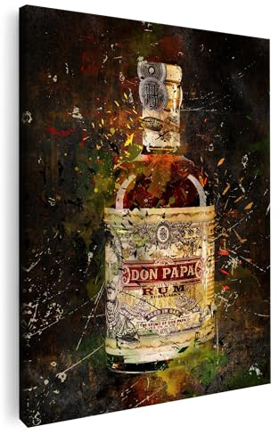 Artmazing | Rum Gemälde Bild bunt | S-Art Bilder | Rum Gemälde Bilder Modern | Coole Wandbilder Wohnzimmer | Wandbild Rum Gemälde Deko XXL | Bild Leinwand XXL | Rum Gemälde Bilder Wand