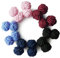 HONEY BEAR 5 Paar Herren/Damen Seide Stoff Knoten Seidenknoten Manschettenknöpfe Set (Blau Rot Rosa ohne Box)