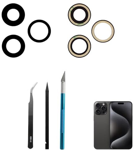 AloveDog Sapphire 15 Pro Max Rear Camera Lens Replacement for iPhone 15 Pro Max Back Camera Lens Glass Replacement with Repair Tool Kit