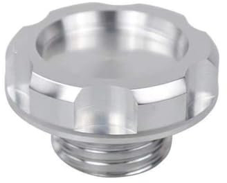 FREWSCN Tappo Bocchettone Olio per Fiat 500 2011-2023,Tappo di Riempimento Olio Motore Coperchio Bocchettone Riempimento Olio Lega di Alluminio,A-Silver