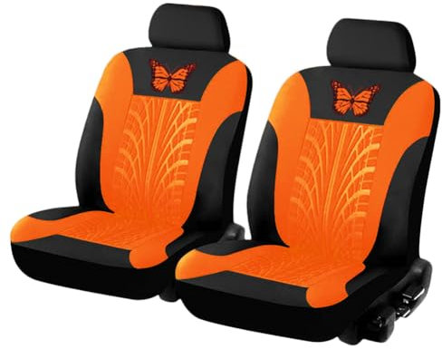 YOUCAI Vordersitzbezüge für Auto Autositzbezug für den Fahrersitz Autositzbezüge Schonbezüge Vorne Vordersitzbezüge Auto Schonbezug Autositz für Vordersitze und Rücksitze Orange 2 Sitzer