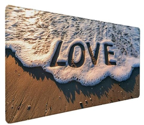 Zeipopge Gaming Mauspad XXL 600x300x3MM, Mauspad Groß Weiß Desk Mat Wellen Mouse Pad Vernähte Kanten Wasserdicht Anti-Rutsch Tischunterlage Verbessert Präzision und Geschwindigkeit-Für PC, Laptop S-K