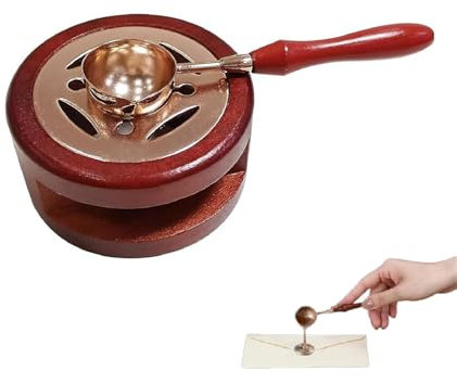 Wax Seal Kit with Melting Spoon and Warmer - Retro Stove Pot Furnace Tool for Making Wedding, Party, Holiday Invitations
