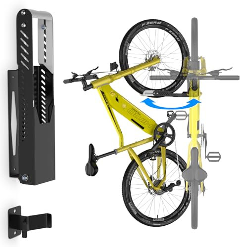 IMAYCC Schwenkbare Fahrrad Wandhalterung, Fahrradhalterung Wand ohne schweres Heben, platzsparender Fahrradständer für die Garage, einfaches Einhängen und Aushängen, kann bis zu 40 kg halten