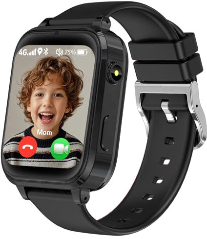 kaacly Montre Connectée Enfant, 4G Montre GPS Enfant avec SOS Appel Vidéo Mode Classe Podomètre Réveil, Montre Intelligente pour Filles et Garçons