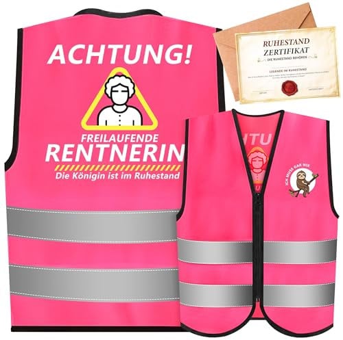 ZJTAPE Rentner Geschenk Frau, Renteneintritt Geschenk mit Grußkarte, Rente Scherzartikel, Lustige Ruhestand Geschenke für Frauen - Abschiedsgeschenk Kollegen Renteneintritt Geschenk zum Pension