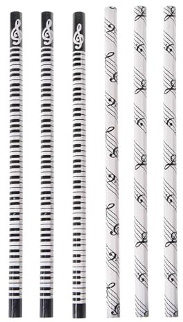 ZORVUJI 6 Stück Musik Bleistifte HB Bleistift mit Klavier und Noten Design Notenschlüssel Geschenk für Musiker Studenten